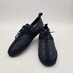 J Crew Shoes Mens 9 Blue Navy Quilted Loafer Lace Moccasin Slip Ons Flats